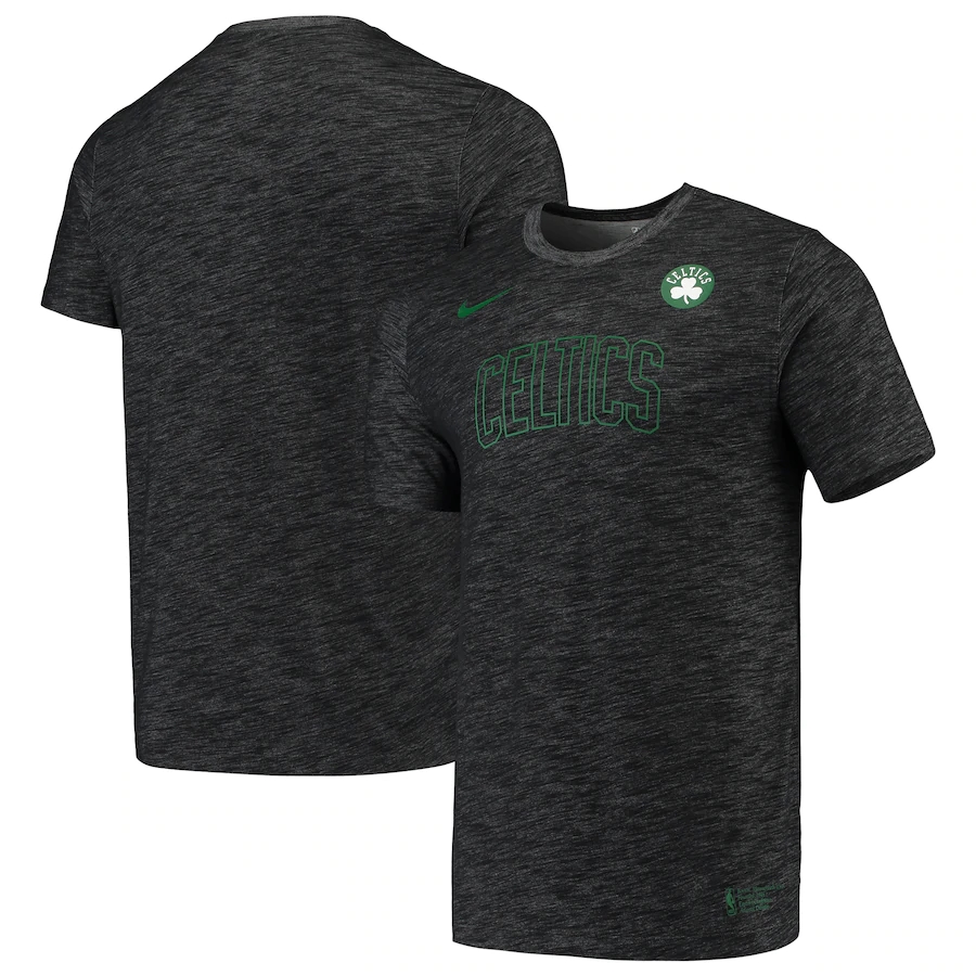 2020 NBA Men Nike Boston Celtics Heathered Black Essential Facility Performance TShirt